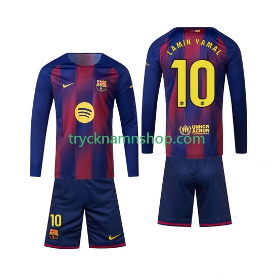 FC Barcelona Lamine Yamal 10 2025-2026 Tröja 1:a Matchställ Barn Långärmad