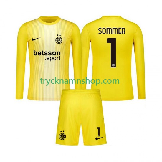 Inter Milan Målvakt Yann Sommer 1 2025-2026 Tröja 2:a Matchställ Barn Långärmad