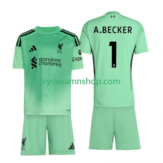 Liverpool Målvakt Alisson Becker 1 2025-2026 Tröja 1:a Matchställ Barn Kortärmad