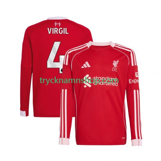 Liverpool Virgil van Dijk 4 2025-2026 Tröja 1:a Matchställ Män Långärmad