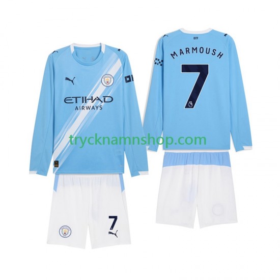Manchester City Omar Marmoush 7 2025-2026 Tröja 1:a Matchställ Barn Långärmad