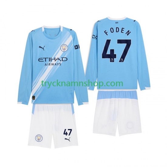 Manchester City Phil Foden 47 2025-2026 Tröja 1:a Matchställ Barn Långärmad