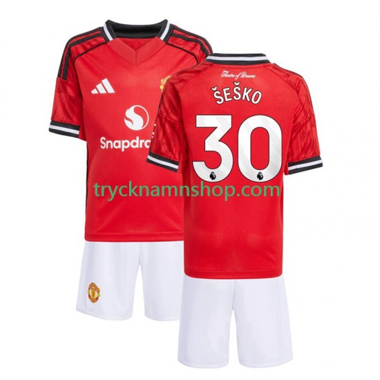 Manchester United Benjamin Sesko 30 2025-2026 Tröja 1:a Matchställ Barn Kortärmad