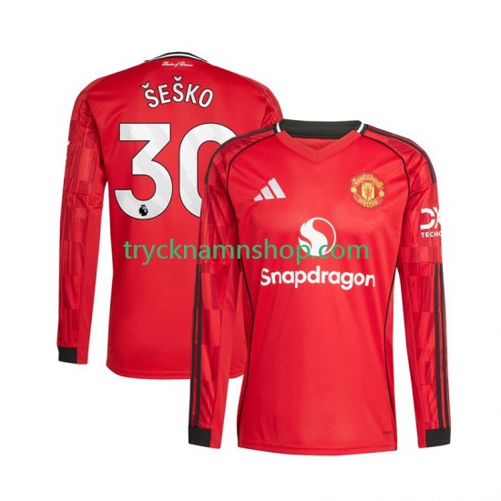 Manchester United Benjamin Sesko 30 2025-2026 Tröja 1:a Matchställ Män Långärmad