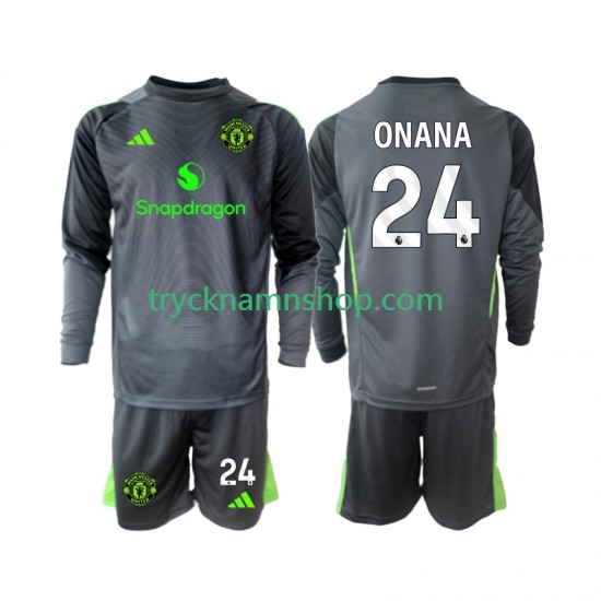 Manchester United Målvakt Andre Onana 24 2025-2026 Tröja 2:a Matchställ Barn Långärmad