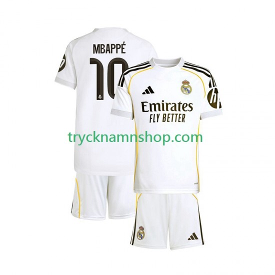 Real Madrid Kylian Mbappe 10 2025-2026 Tröja 1:a Matchställ Barn Kortärmad