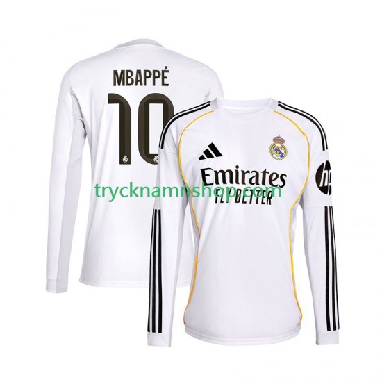 Real Madrid Kylian Mbappe 10 2025-2026 Tröja 1:a Matchställ Män Långärmad