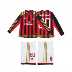 AC Milan RONALDINHO 80 2013 2014 Tröja Retro 1:a Matchställ Barn Långärmad