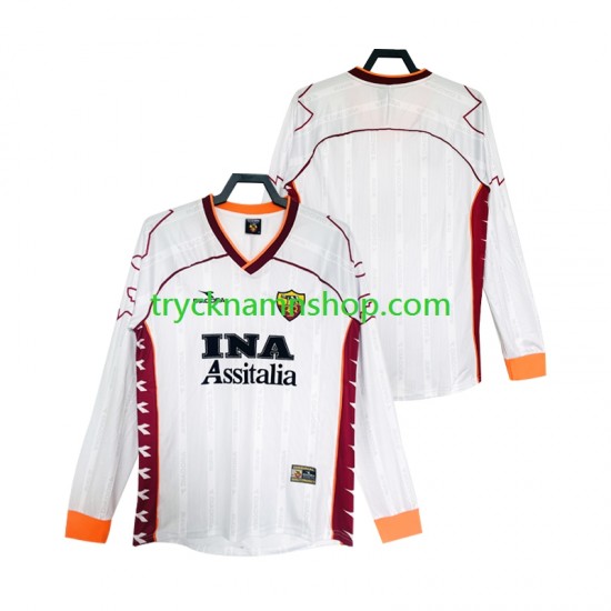 AS Roma 1999 2000 Tröja Retro 2:a Matchställ Män Långärmad