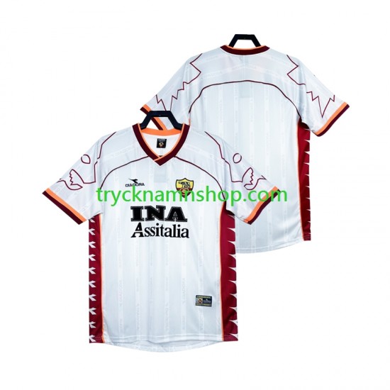 AS Roma 1999 2000 Tröja Retro 2:a Matchställ Män Kortärmad