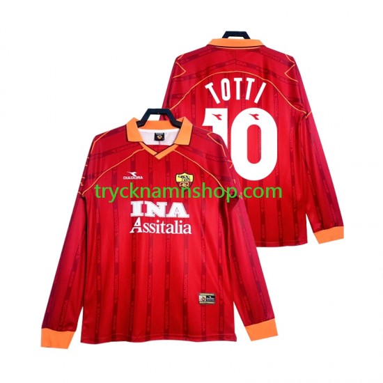 AS Roma Totti 10 1999 2000 Tröja Retro 1:a Matchställ Män Långärmad