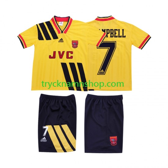 Arsenal CAMPBELL 7 1993 1994 Tröja Retro 2:a Matchställ Barn Kortärmad