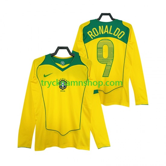 Brasilien RONALDO 9 2004 Tröja Retro 1:a Matchställ Män Långärmad