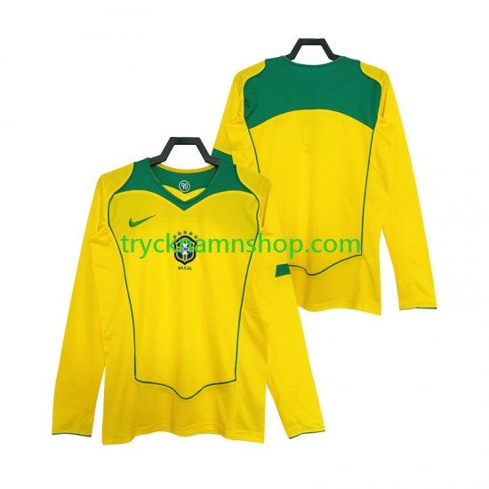 Brasilien 2004 Tröja Retro 1:a Matchställ Män Långärmad