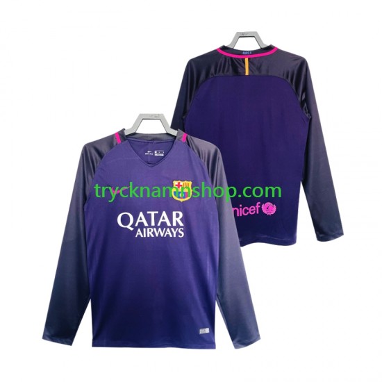 FC Barcelona 2016 2017 Tröja Retro 2:a Matchställ Män Långärmad