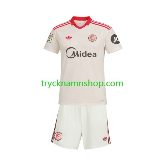 Sevilla FC 2025-2026 Tröja Retro 1:a Matchställ Barn Kortärmad