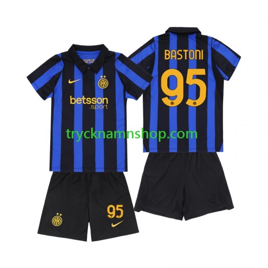 Inter Milan Alessandro Bastoni 95 2026-2027 Tröja 1:a Matchställ Barn Kortärmad
