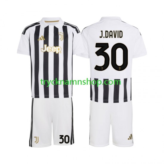 Juventus Jonathan David 30 2026-2027 Tröja 1:a Matchställ Barn Kortärmad