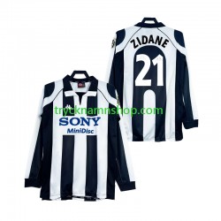 Juventus ZIDANE 21 1997 1998 Tröja Retro 1:a Matchställ Män Långärmad