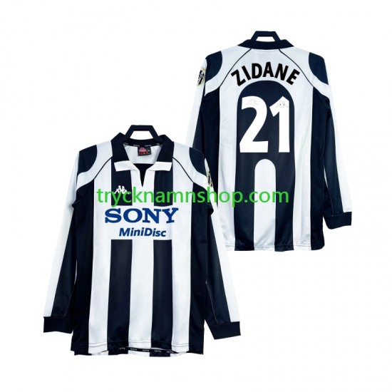 Juventus ZIDANE 21 1997 1998 Tröja Retro 1:a Matchställ Män Långärmad
