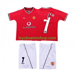 Manchester United BECKHAM 7 2000 2002 Tröja Retro 1:a Matchställ Barn Kortärmad