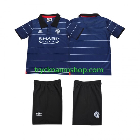 Manchester United 1999 2000 Tröja Retro 2:a Matchställ Barn Kortärmad