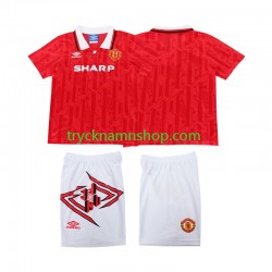Manchester United 1993 1994 Tröja Retro 1:a Matchställ Barn Kortärmad