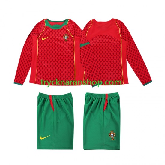 Portugal 2004 Tröja Retro 1:a Matchställ Barn Långärmad
