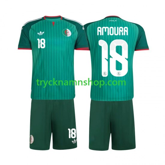 Algeriet Mohamed Amoura 18 2026 Tröja 2:a Matchställ Barn Kortärmad