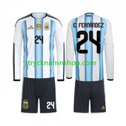 Argentina Enzo Fernandez 24 VM 2026 Tröja 1:a Matchställ Barn Långärmad