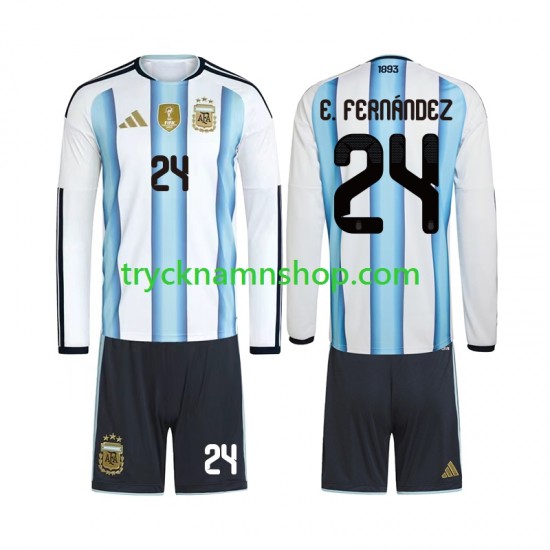 Argentina Enzo Fernandez 24 VM 2026 Tröja 1:a Matchställ Barn Långärmad