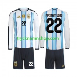 Argentina Franco Mastantuono 22 VM 2026 Tröja 1:a Matchställ Barn Långärmad