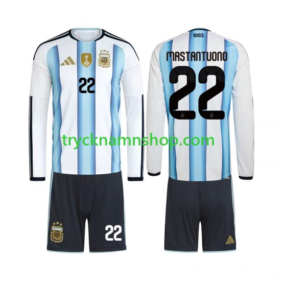 Argentina Franco Mastantuono 22 VM 2026 Tröja 1:a Matchställ Barn Långärmad