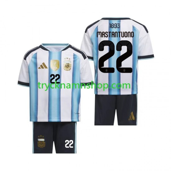 Argentina Franco Mastantuono 22 VM 2026 Tröja 1:a Matchställ Barn Kortärmad