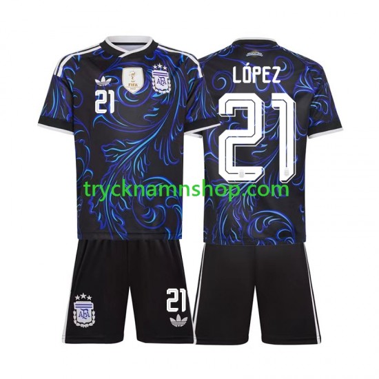 Argentina Jose Manuel Lopez 21 VM 2026 Tröja 2:a Matchställ Barn Kortärmad