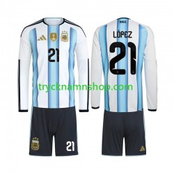 Argentina Jose Manuel Lopez 21 VM 2026 Tröja 1:a Matchställ Barn Långärmad