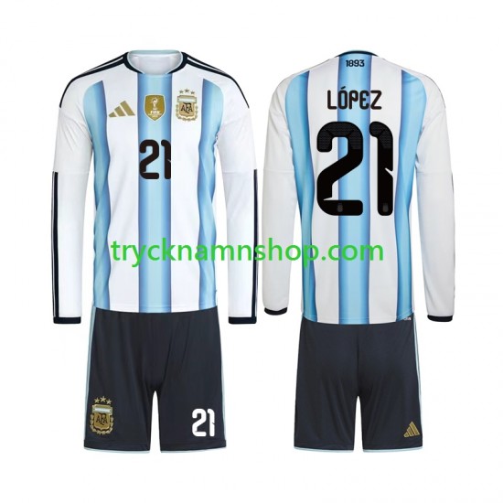 Argentina Jose Manuel Lopez 21 VM 2026 Tröja 1:a Matchställ Barn Långärmad