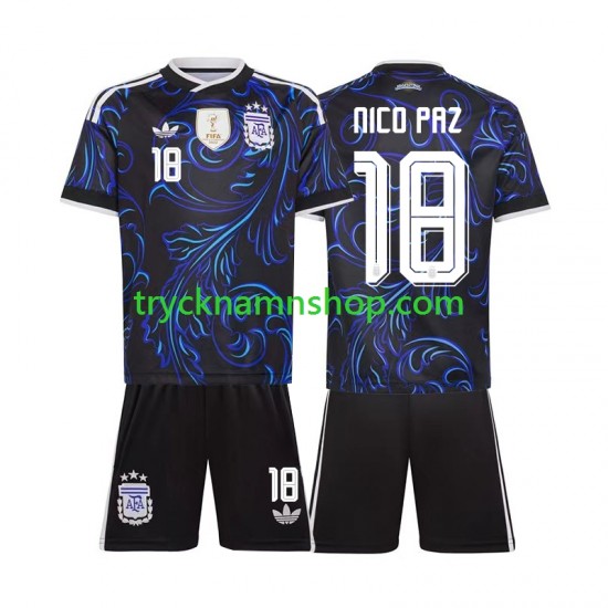 Argentina Nico Paz 18 VM 2026 Tröja 2:a Matchställ Barn Kortärmad