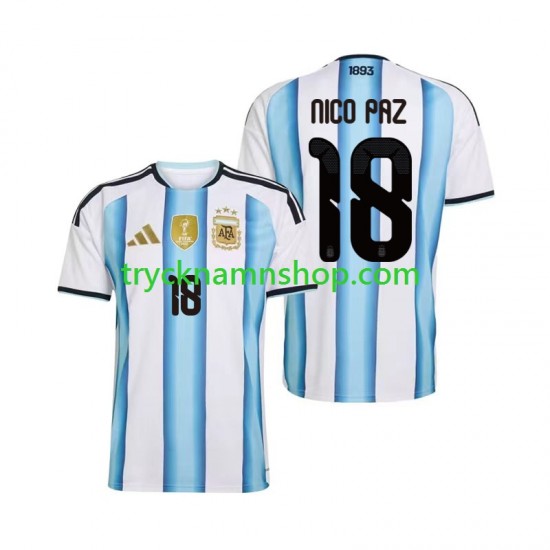 Argentina Nico Paz 18 VM 2026 Tröja 1:a Matchställ Män Kortärmad