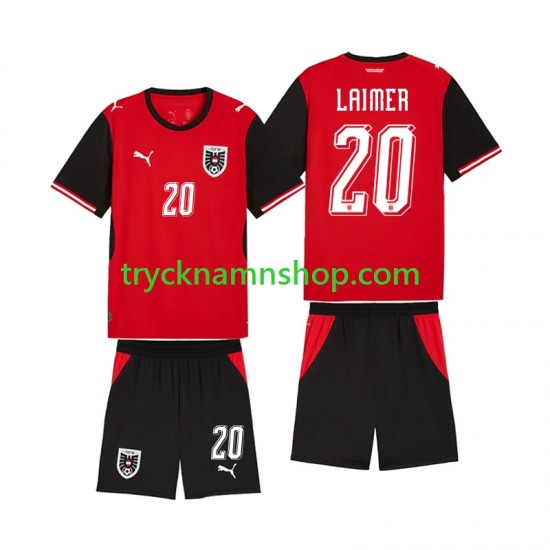 Österrike Konrad Laimer 20 VM 2026 Tröja 1:a Matchställ Barn Kortärmad