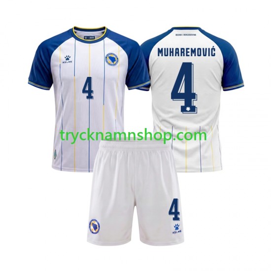 Bosnien Hercegovina Tarik Muharemovic 4 VM 2026 Tröja 2:a Matchställ Barn Kortärmad