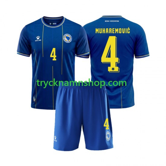 Bosnien Hercegovina Tarik Muharemovic 4 VM 2026 Tröja 1:a Matchställ Barn Kortärmad