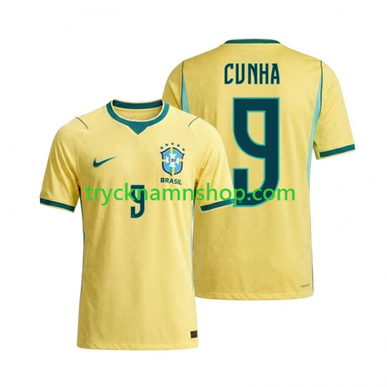 Brasilien Matheus Cunha 9 VM 2026 Tröja 1:a Matchställ Män Kortärmad