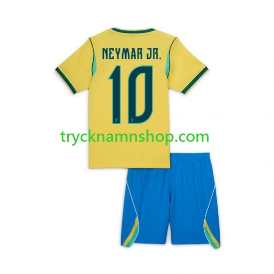 Brasilien Neymar JR 10 VM 2026 Tröja 1:a Matchställ Barn Kortärmad