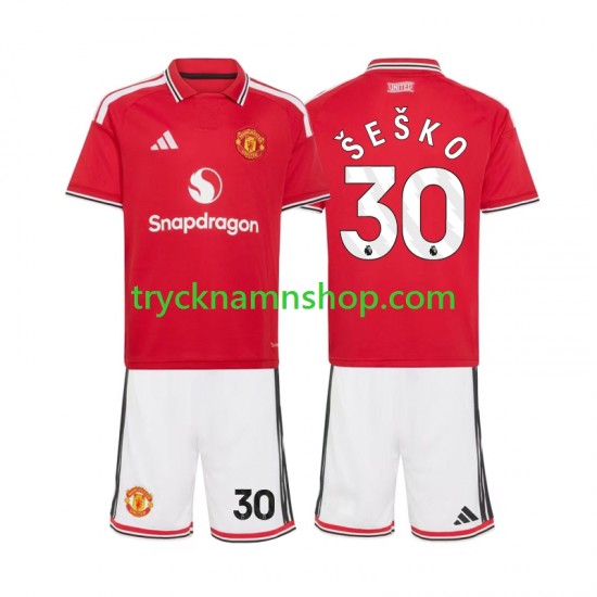 Manchester United Benjamin Sesko 30 2026-2027 Tröja 1:a Matchställ Barn Kortärmad