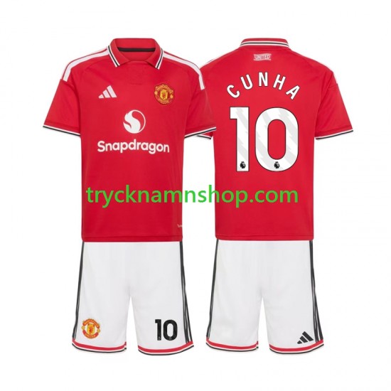 Manchester United Matheus Cunha 10 2026-2027 Tröja 1:a Matchställ Barn Kortärmad