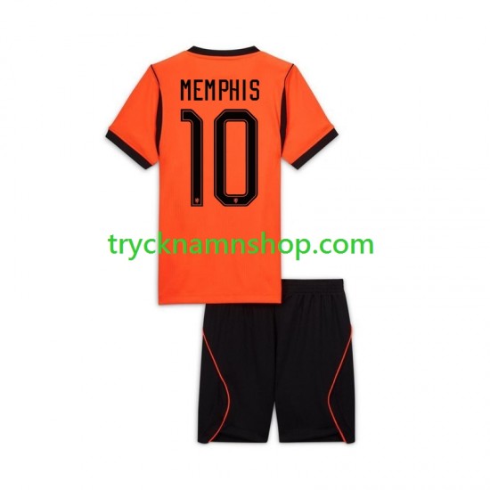 Nederländerna Memphis Depay 10 VM 2026 Tröja 1:a Matchställ Barn Kortärmad
