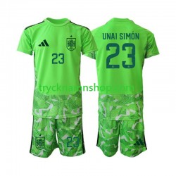 Spanien Målvakt Unai Simon 23 6th Green color VM 2026 Tröja Barn Kortärmad
