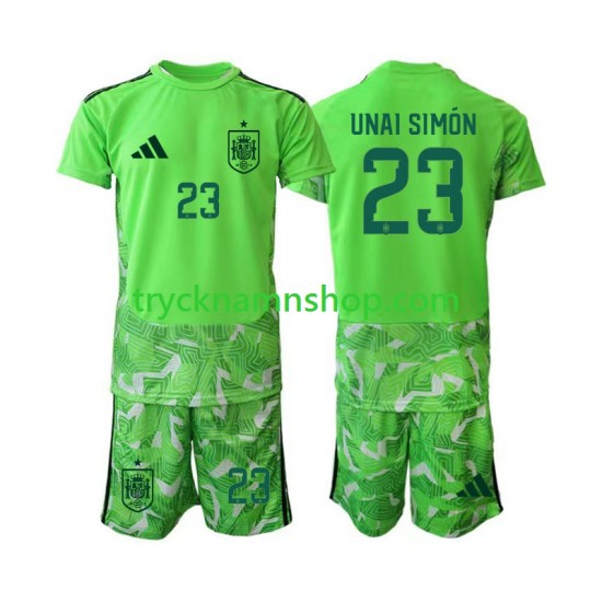 Spanien Målvakt Unai Simon 23 6th Green color VM 2026 Tröja Barn Kortärmad