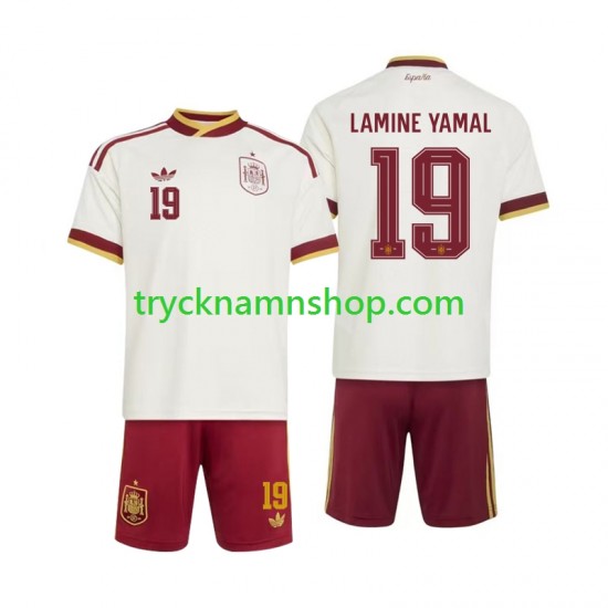 Spanien Lamine Yamal 19 VM 2026 Tröja 2:a Matchställ Barn Kortärmad